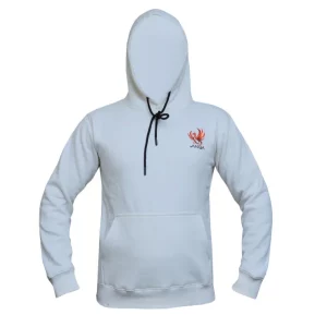 Featherd light off white hoodie with phonix logo front