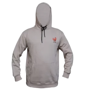 Sandy rebirth beige hoodie with phonix logo front